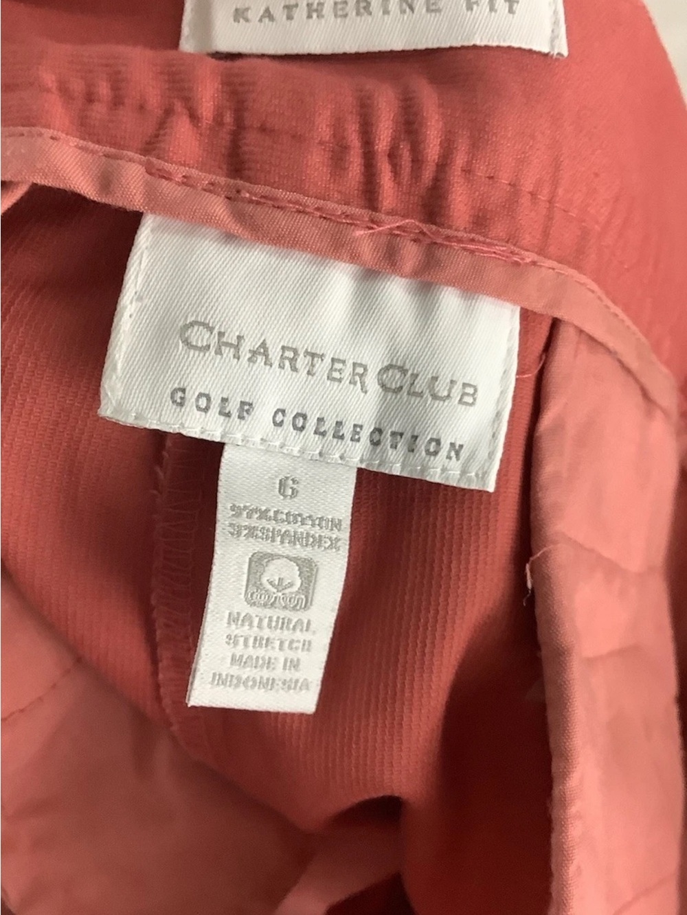 Charter Club Sz 6 Katherine Fit Golf Collection Belted Shorts Pink Cotton - Picture 4 of 5